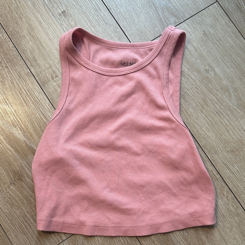 Wild Fable Dusty Pink Ribbed Crop Top